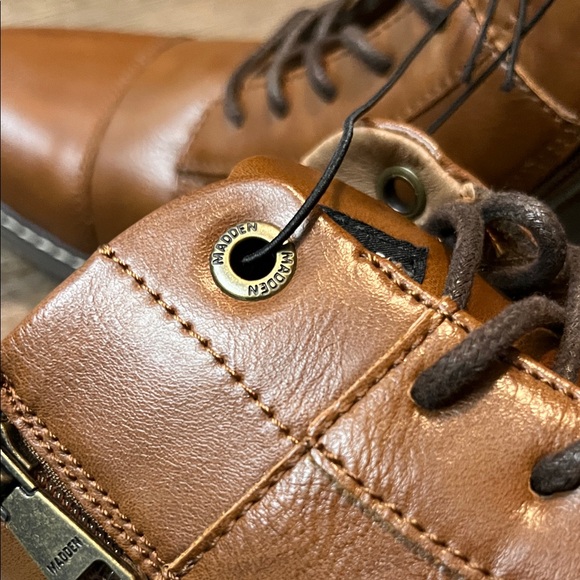 Steve Madden Men's Tan Leather Lace-Up Boots - Picture 12 of 15